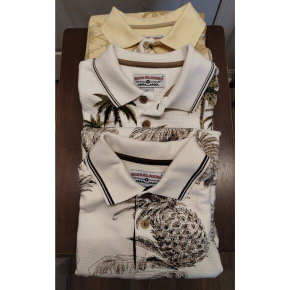Lot of 3 Vintage Boca Classics Men's Size Small Tropical Hawaiian Polo Shirts - Picture 1 of 8